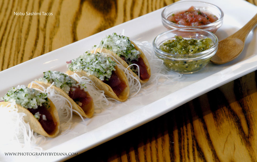 ** This photograph is copyrighted and protected, visit www.photographybydiana.com for more information  **    photo of: Nobuyuki Matsuhisa Nobu Sashimi Tacos  